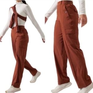 Athleta Vienna Cargo Pant in City Stripe Brown Size 6